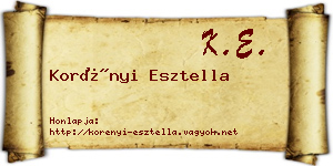 Korényi Esztella névjegykártya